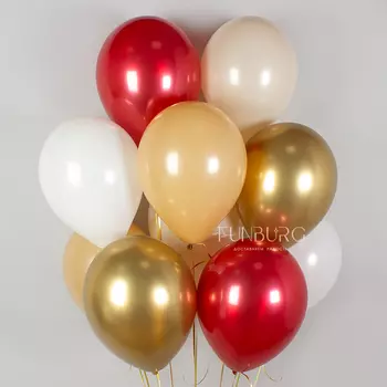 Гелиевые шары без рисунка «Ассорти клубничная карамель»