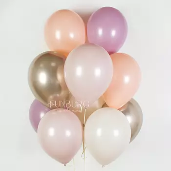 Гелиевые шары без рисунка «Ассорти лиловый рассвет»