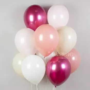 Гелиевые шары без рисунка «Ассорти вишневый марципан»