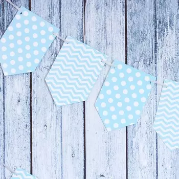 Гирлянда флажковая «Голубая в горошек»