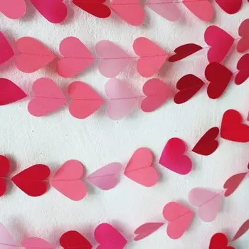 Гирлянда из сердец «Фуксия»