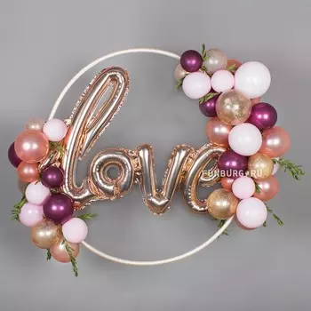 Элемент оформления «Love» (розовое золото)