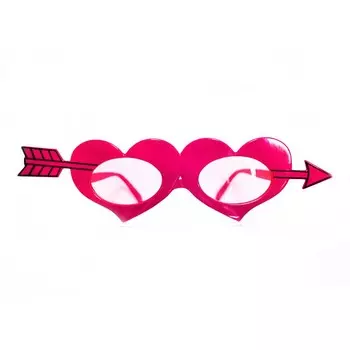 Карнавальные очки «Пронзенные стрелой Амура» (фуксия)