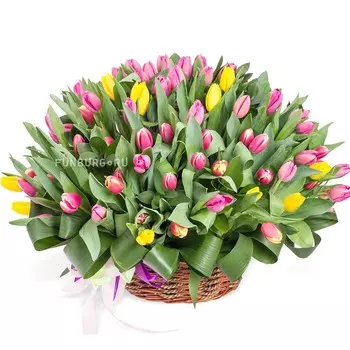 Корзина цветов «Тюльпаномания»