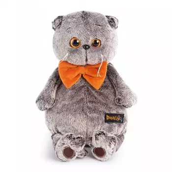 Мягкая игрушка «Басик с рыжим бархатным бантом»