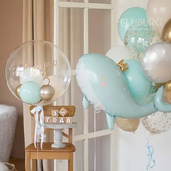 Набор: Bubble, связка шаров и кит «Tahiti»