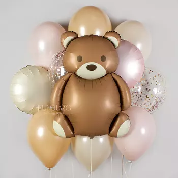 Набор шаров «Мишутка» в розовом цвете