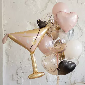Набор: связка воздушных шаров с бокалом «Lets Party!»
