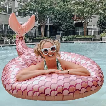 Надувной круг «Хвост русалки» (розовое золото)