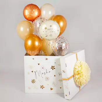 Огромная коробка-сюрприз с шарами «Amber»