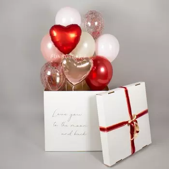 Огромная коробка-сюрприз с шарами «Love»