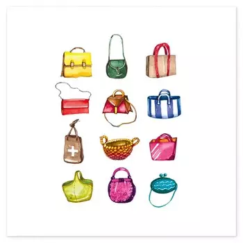 Открытка на магните с конвертом «Сумки»