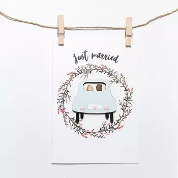 Открытка ручной работы «Just married»