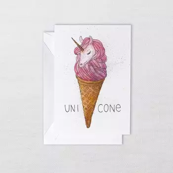 Открытка с конвертом «Единорог»