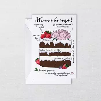Открытка с конвертом «Торт»