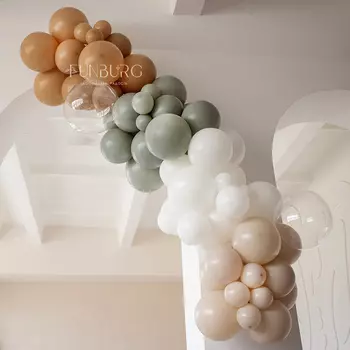 Разнокалиберная гирлянда из шаров «Молочный улун»