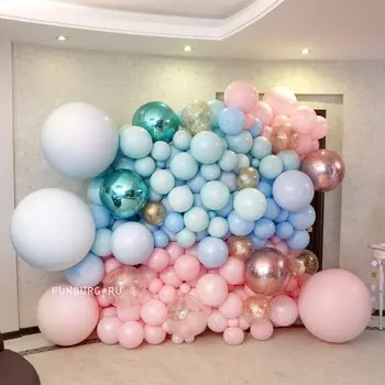 Разнокалиберная гирлянда-стена из шаров «Сладкие грезы»