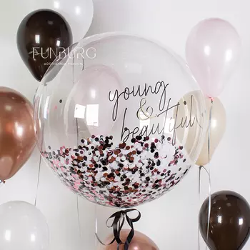 Шар Bubble с конфетти «Ночь нежна»