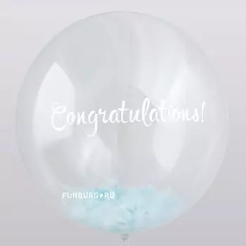 Шар Bubble «С перьями»