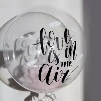 Шар Bubble с перьями «Love is in the Air»