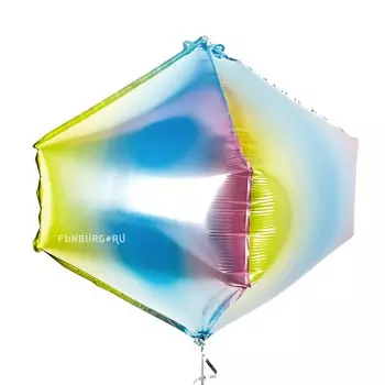 Шар из фольги «3D циркон» (нежная радуга)