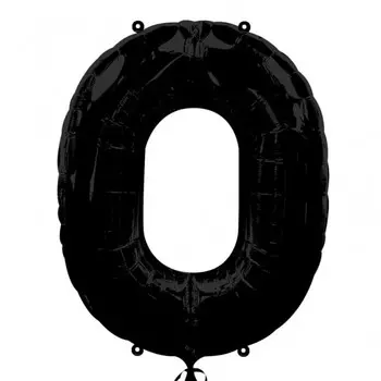 Шар из фольги «Цифра 0 (чёрная)»