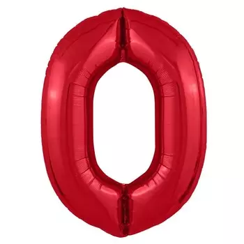 Шар из фольги «Цифра 0 красная» Slim