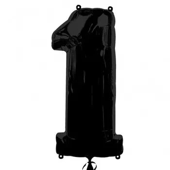 Шар из фольги «Цифра 1 (чёрная)»