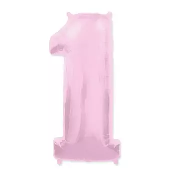 Шар из фольги «Цифра 1 (нежно-розовая)»