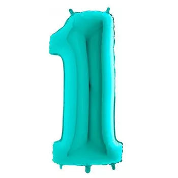 Шар из фольги «Цифра 1 Тиффани»