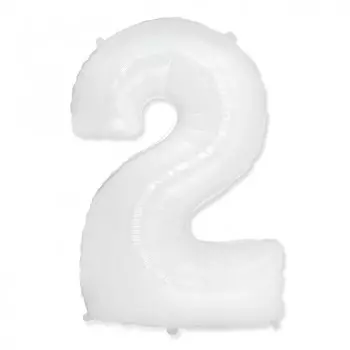 Шар из фольги «Цифра 2 белая»