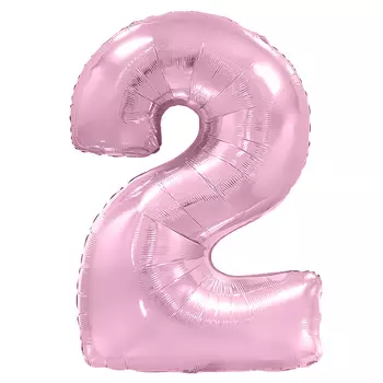 Шар из фольги «Цифра 2 розовая»