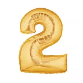 Шар из фольги «Цифра 2 золотая»