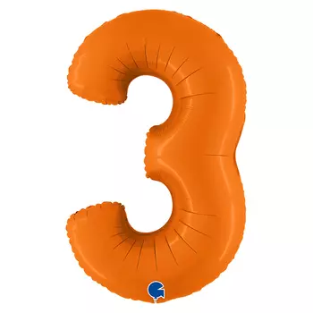 Шар из фольги «Цифра 3 оранжевый»