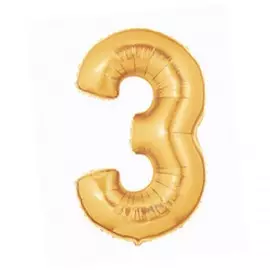 Шар из фольги «Цифра 3 золотая»