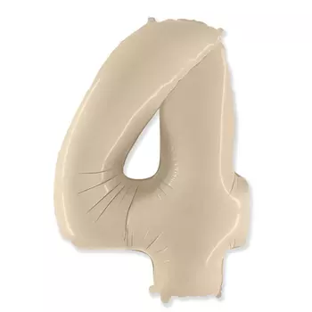 Шар из фольги «Цифра 4 кремовый»