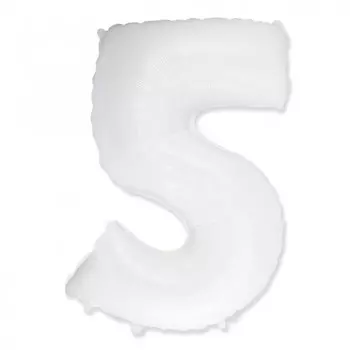 Шар из фольги «Цифра 5 белая»
