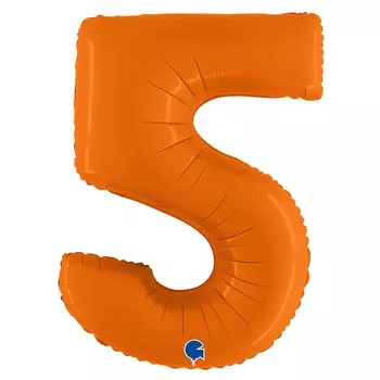 Шар из фольги «Цифра 5 оранжевый»