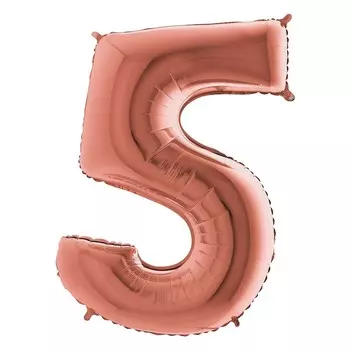 Шар из фольги «Цифра 5 розовое золото»