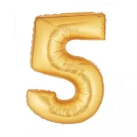 Шар из фольги «Цифра 5 золотая»