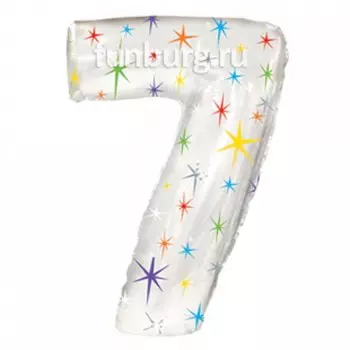 Шар из фольги «Цифра 7 (белая)»