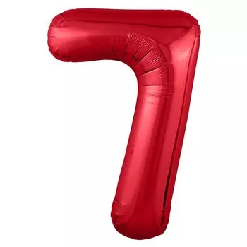 Шар из фольги «Цифра 7 красная» Slim