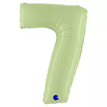 Шар из фольги «Цифра 7 Satin оливковая»