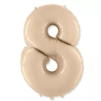 Шар из фольги «Цифра 8 кремовый»