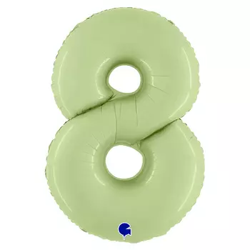 Шар из фольги «Цифра 8 Satin оливковая»