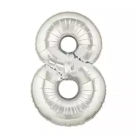 Шар из фольги «Цифра 8 серебряная»