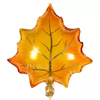 Шар из фольги «Кленовый лист» оранжевый