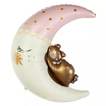 Шар из фольги «Медвежонок на месяце»