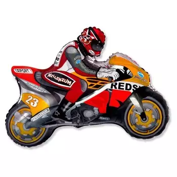 Шар из фольги «Оранжевый мотоцикл»