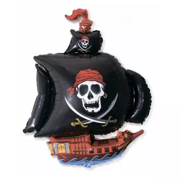 Шар из фольги «Пиратский корабль» (черный)